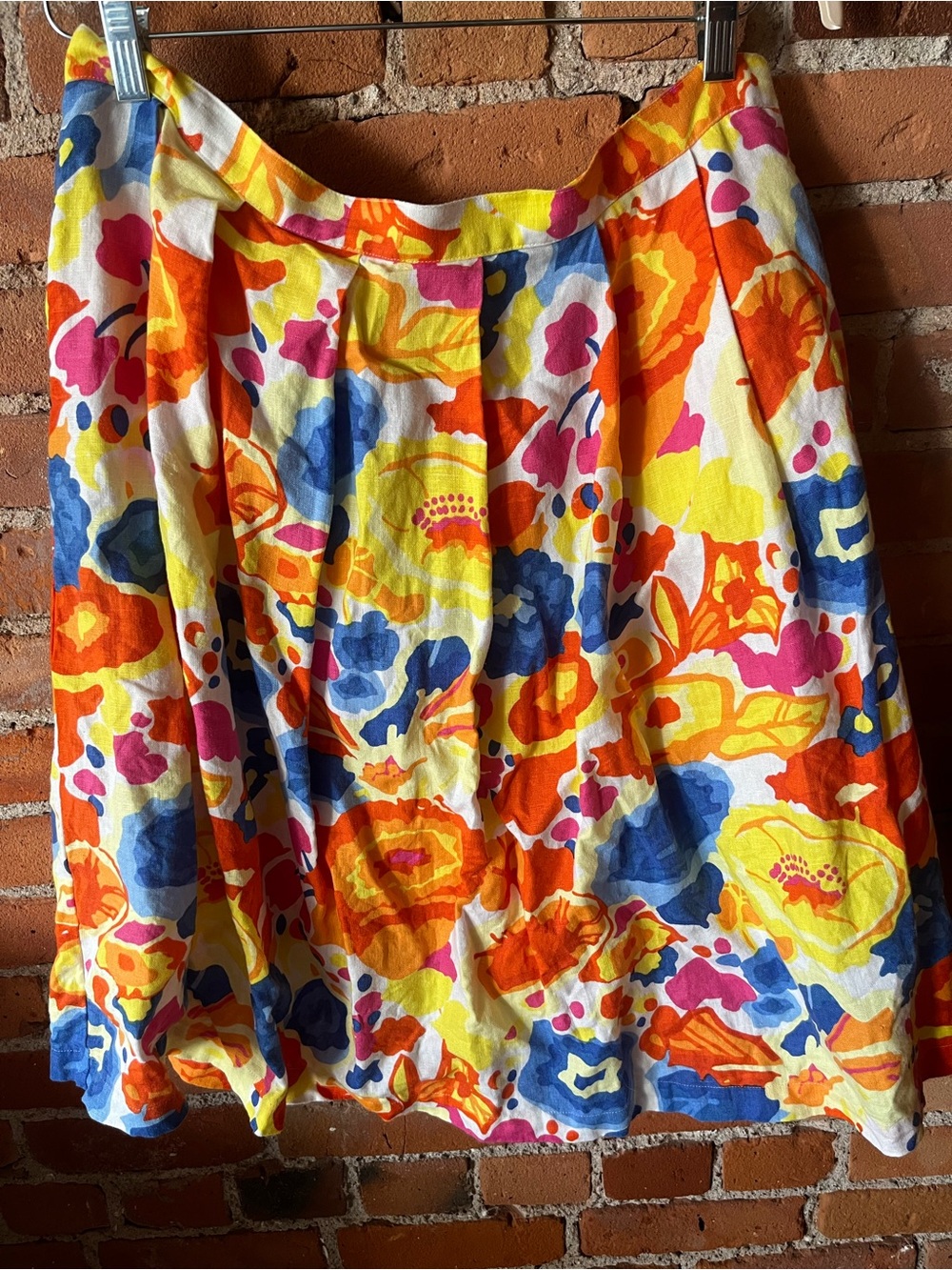 Liz Claiborne Floral Circle Skirt in Yellow, Orange & Blue